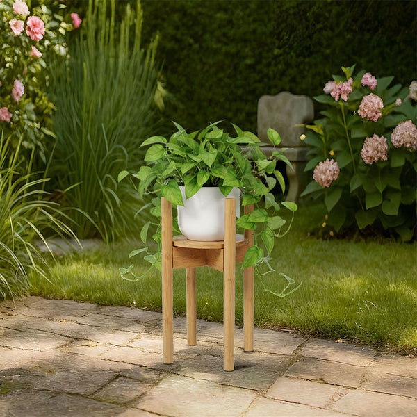 Levede Bamboo Adjustable Plant Stand Indoor Outdoor Use Plant Stands