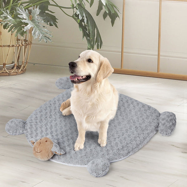 Pawz Large Calming Squeaky Pet Bed For Cats And Dogs Grey Soft Comfortable Design Pet Beds
