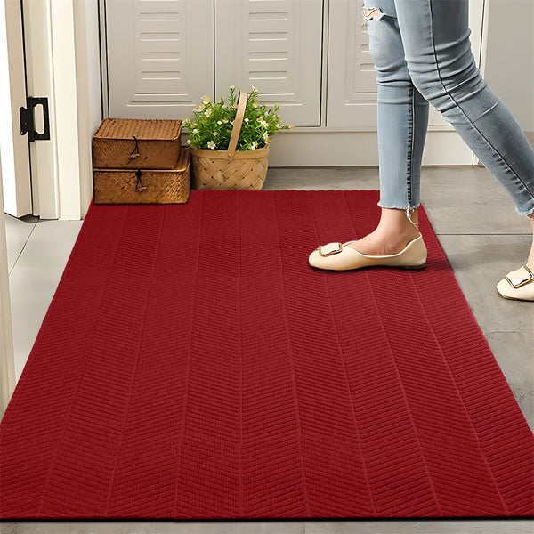 Marlow Extra Large Floor Rug Non Slip 90Cm X 305Cm Red Rugs
