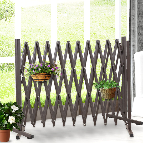 Garden Security Fence Gate Metal Brown Gates