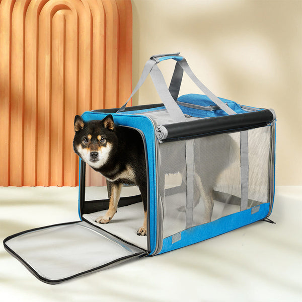 Pawz 3 In 1 Pet Soft Crate Dog Cat Carrier L Size Blue Pet Transport