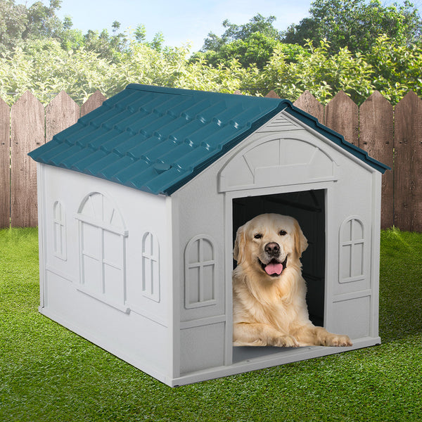 Pawz Dog Kennel Outdoor Indoor Pet Plastic Xl Blue Dog Kennels