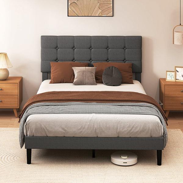 Levede Bed Frame Upholstered Platform Mattress Base Queen Queen Bed Frames