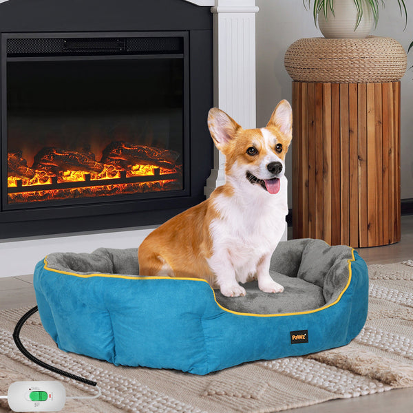 Pawz Electric Pet Warmer Bed Heated S Blue Small Pet Beds
