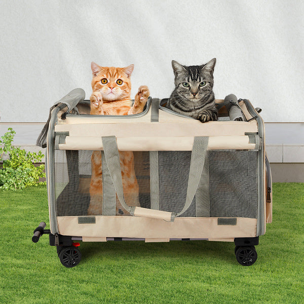 Pawz Pet Carrier 4 Wheel Portable Rolling Foldable Pet Transport