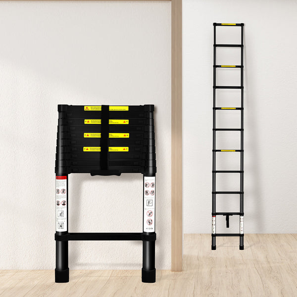 Black 3.2 Meter Telescopic Ladder Folding & Step Ladders