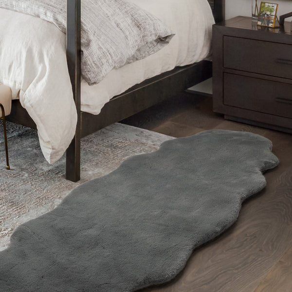 Marlow Floor Rug Area Cloud Fluffy 80X200cm Grey Rugs