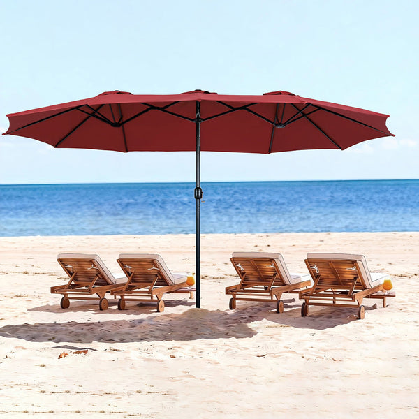 Mountview Big Parasol Patio Umbrella Outdoor Garden 200Cm X 380Cm 233Cm Red Patio Umbrellas