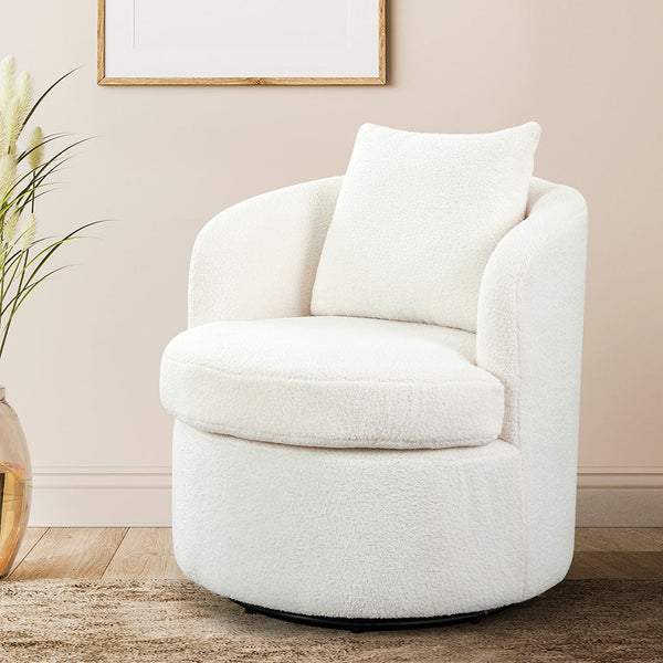 Levede Fleece Swivel Chair Chairs