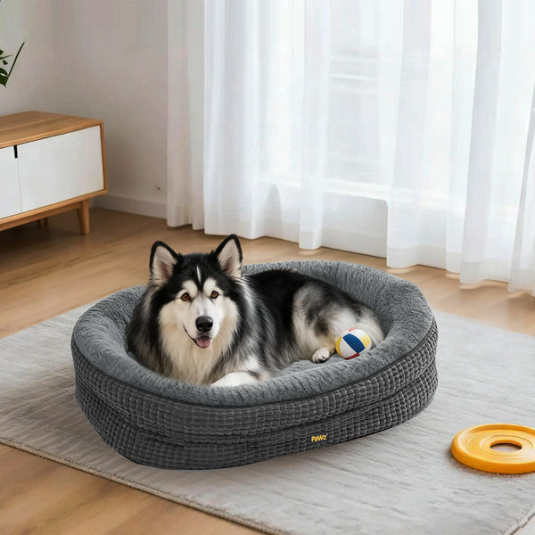 Pawz Orthopedic Plush Dog Bed Grey Xxxl Washable Cushion Pet Beds