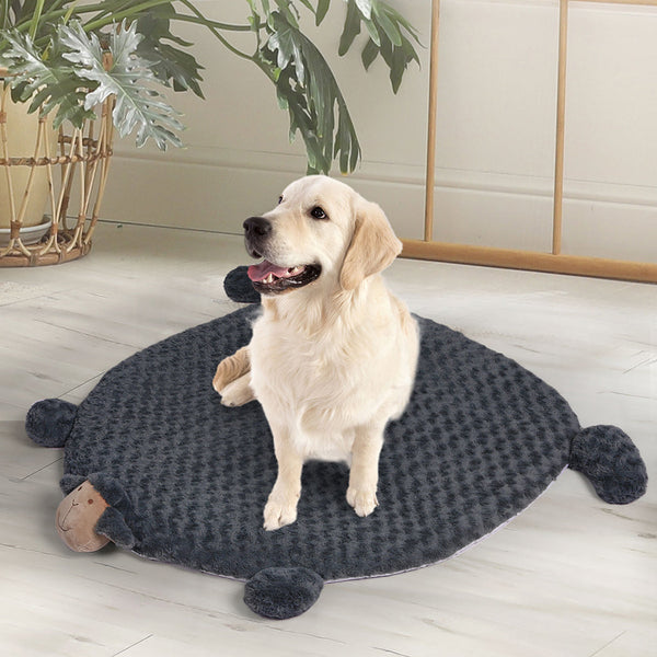 Pawz Large Calming Squeaky Pet Bed For Cats And Dogs Charcoal Soft Cozy Design Pet Beds