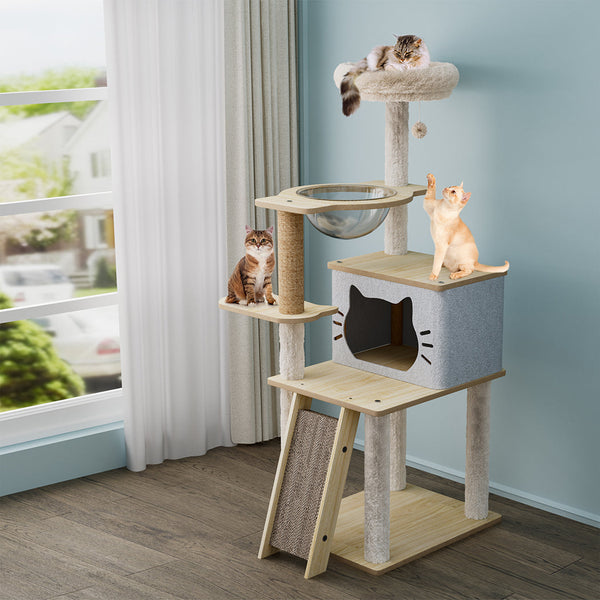 Pawz Cat Tree Tower Scratcher Wood Condo House 120Cm Furniture & Scratchers