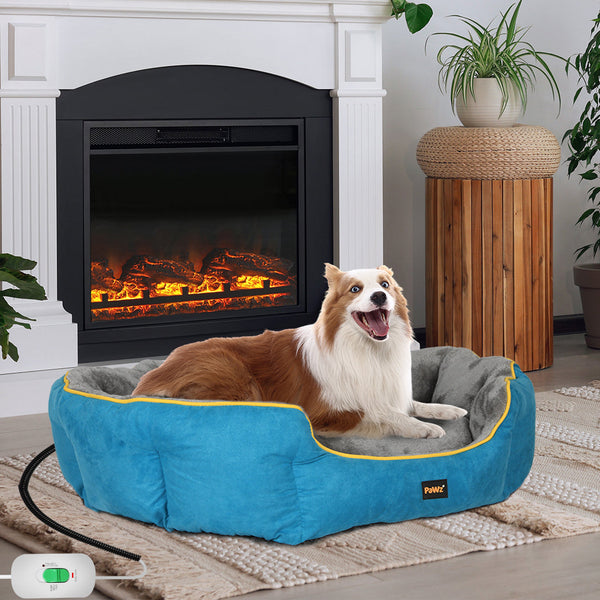 Pawz Electric Pet Heater Bed Heated Xl Blue Large Pet Beds