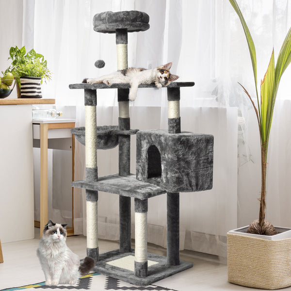 Pawz 130Cm Cat Tree Toy Scratching Post Grey Furniture & Scratchers