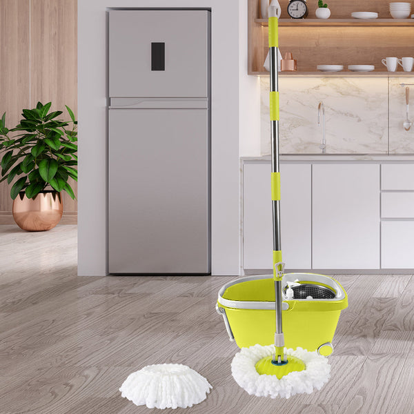 Cleanflo Spin Mop Bucket Set 360 Spinning Green Mops Brooms & Scrubbers