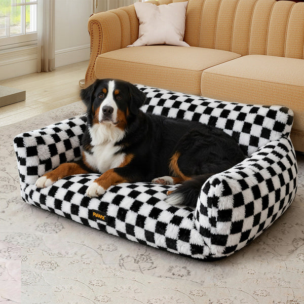 Pawz Pet Bed Plush Checkered Dog Washable Cat Pet Beds