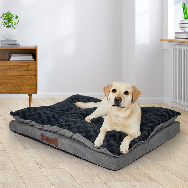 Dog Calming Bed Warm Soft Plush Comfy Xl Grey Large Pet Beds