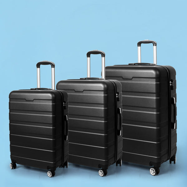 Slimbridge 3Pc Luggage Sets Suitcase Black Suitcases