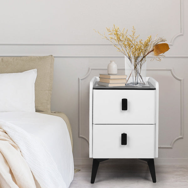 Levede Bedside Table With Led Lights And Drawers Storage Nightstand For Bedroom Organization Bedside Tables