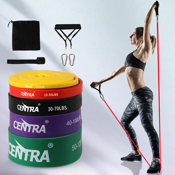Centra Set Of 5 Heavy Duty Resistance Bands Resistance Trainers
