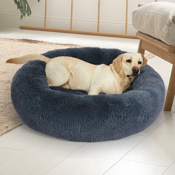 Pawz Pet Bed Cat Dog Donut Nest Calming Xxxl Dark Grey Large Pet Beds
