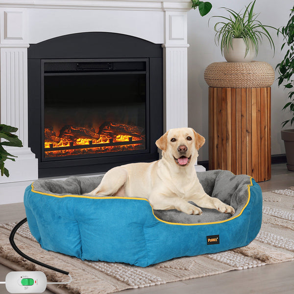 Pawz Electric Pet Bed Heated Blue Large Pet Beds