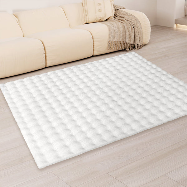 Marlow Floor Rug Carpet Fluffy Faux Rabbit Fur 80X120cm Rugs