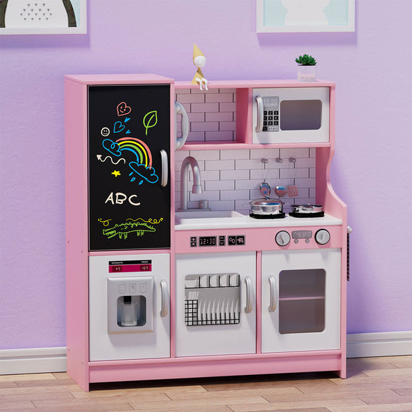 Bopeep Kids Kitchen Set Wooden Pretend Play Cooking Toy Pretend Kitchens