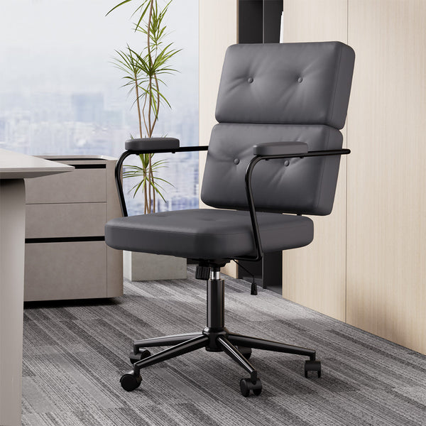 Levede Ergonomic Office Chair Computer Pu Grey Office Chairs