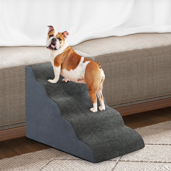 Pawz 5 Steps Pet Stairs Dog Ramp High Density Foam Grey Pet Transport