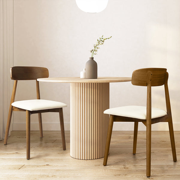 Levede Set Of 2 Walnut For Kitchen Stylish And Durable Seating Option Dining Chairs