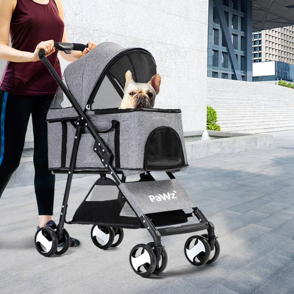 Pawz Large Pet Stroller Dog Cat Travel Grey Comfortable And Convenient For Pets On The Go Dog Strollers