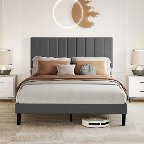 Levede Bed Frame Upholstered Platform Mattress Base Queen Queen Bed Frames