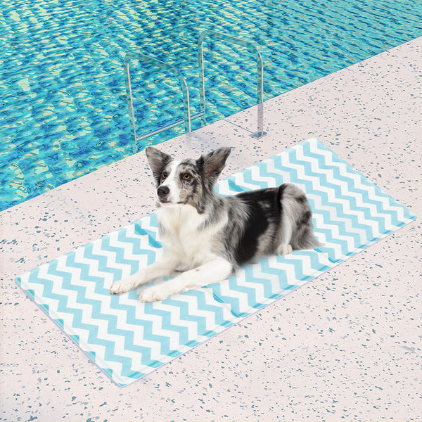 Pawz Pet Cooling Mat L Blue Pet Beds