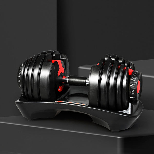 Centra 24Kg Adjustable Dumbbell Set Home Gym Black Dumbbells