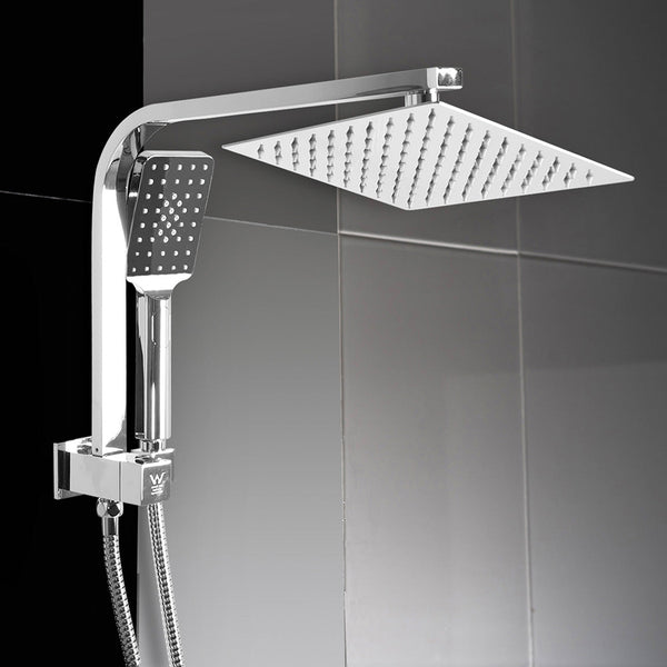 High Pressure Shower Head Set Rain Square Silver Shower Heads & Combos