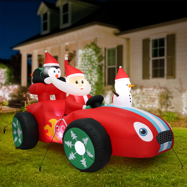 Santaco Christmas Inflatable 2.4M Racing Sleigh Seasonal Decorations