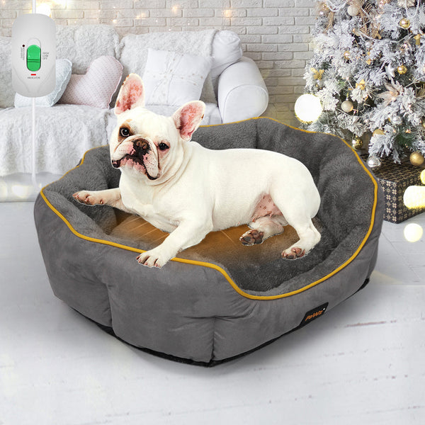Pawz Electric Pet Heater Bed Heated S Grey Small Pet Beds