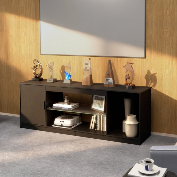 Levede Tv Stand Storage With Led 140Cm Black Tv Stands & Mounts