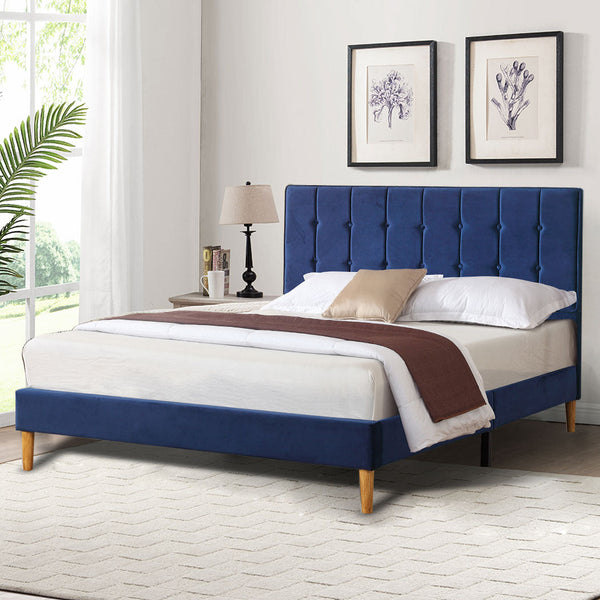 Levede Bed Frame Queen Size Mattress Blue Queen Bed Frames