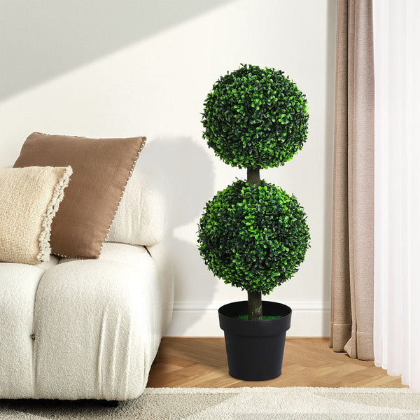 Lambu Artificial Double Ball Boxwood Trees Realistic Indoor Outdoor Decoration Artificial Plants