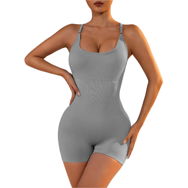 Size Xs Light Grey Nylon Seamless Yoga Bodysuit Women's Athletic Romper Crisscross Back Workout Jumpsuit Jumpsuits Rompers & Playsuits