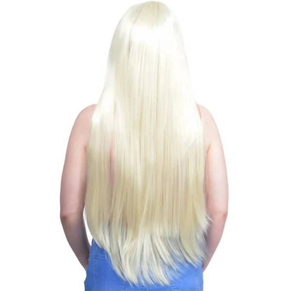 Lilly Light Blonde Long Straight Costume Wig With Skin Cap Wigs Facial Hair