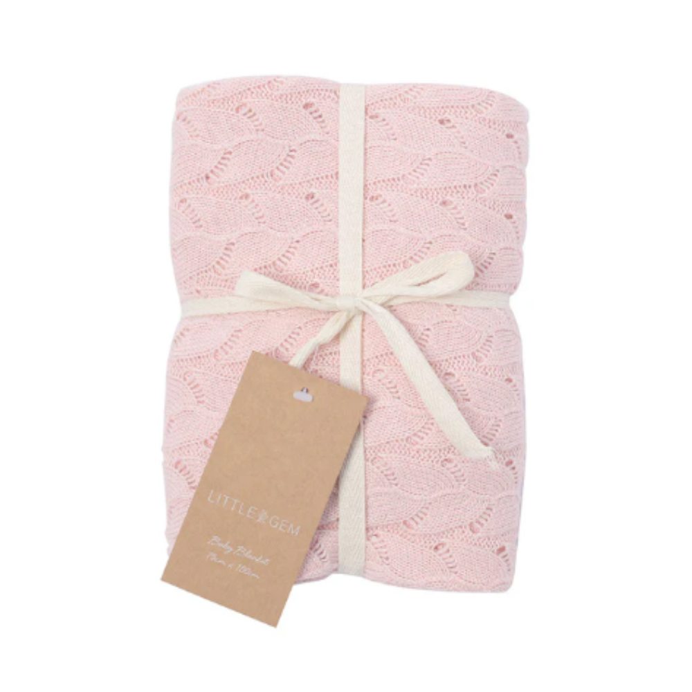 Little Gem Lyla Blush Cotton One Blanket 75 X 100 Cm Blankets & Throws