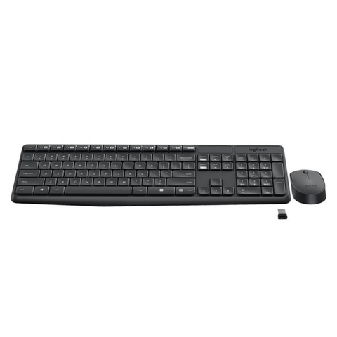 Logitech Wireless Keyboard &Amp Mouse Combo Mk235 Black Usb Receiver Full Size. Keyboard & Mouse Bundles