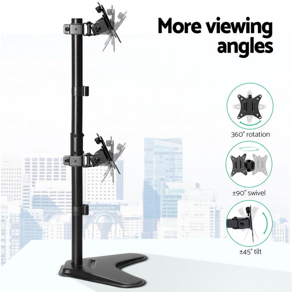 Artiss Monitor Arm Stand Dual Mount Hd Led Tv Bracket Holder Freestanding Monitor Mounts & Stands
