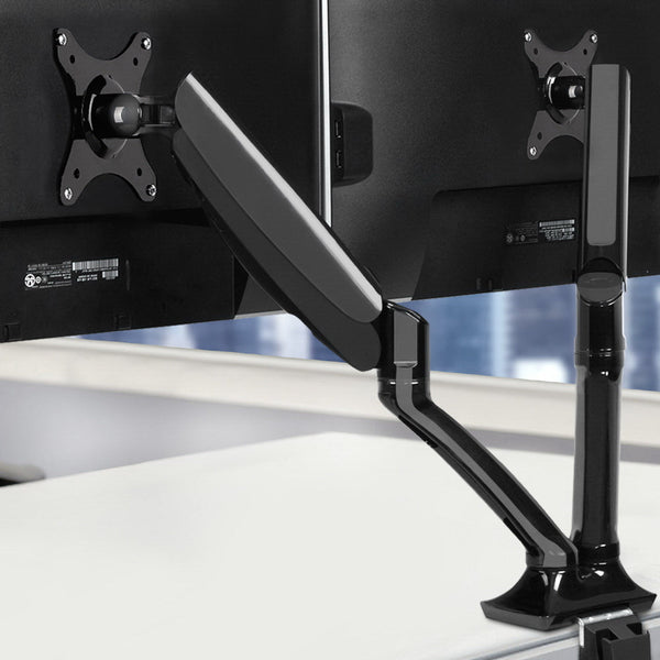 Artiss Monitor Arm Gas Spring Dual Desk Mount Screen Holder Monitor Mounts & Stands