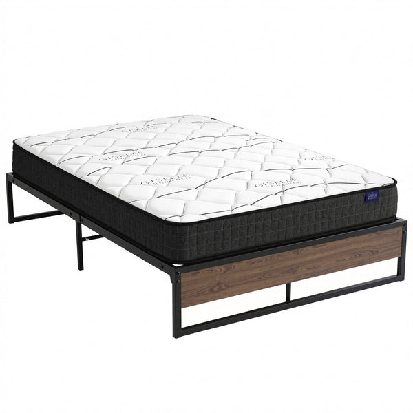 Giselle Double Mattress 16Cm & Artiss Metal Bed Frame Set Double Bed Frames