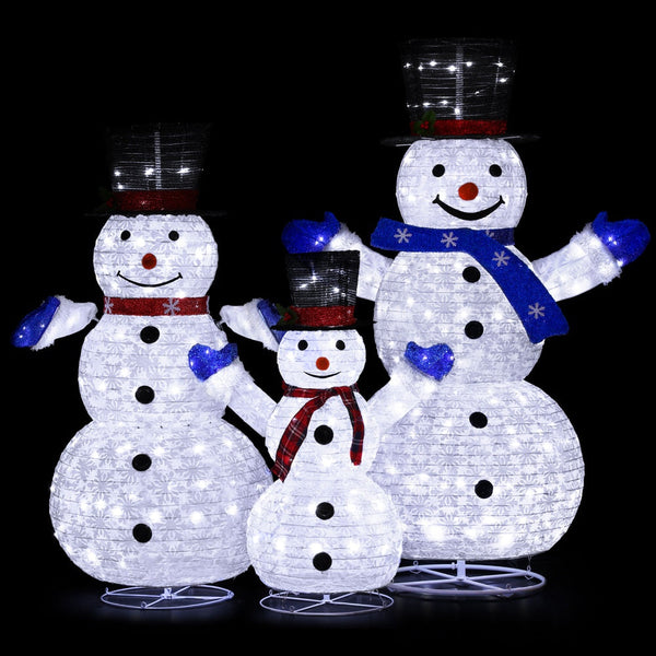 3 Pcs Christmas Lights 330 Led Fairy Snowman Decorations Jingle Jollys Seasonal Decorations