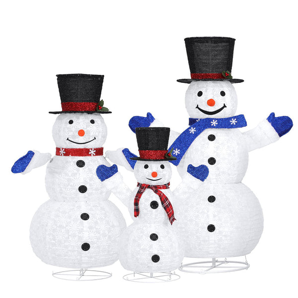 3 Pcs Christmas Lights 330 Led Fairy Snowman Decorations Jingle Jollys Seasonal Decorations